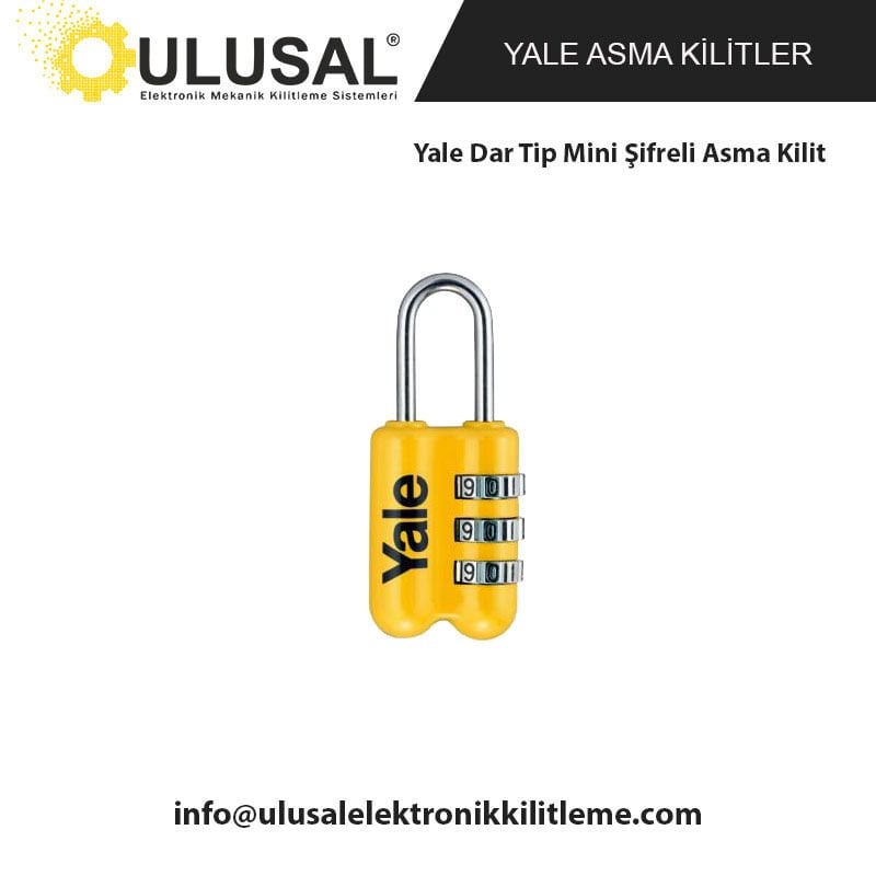 Yale Dar Tip Mini Şifreli Asma Kilit