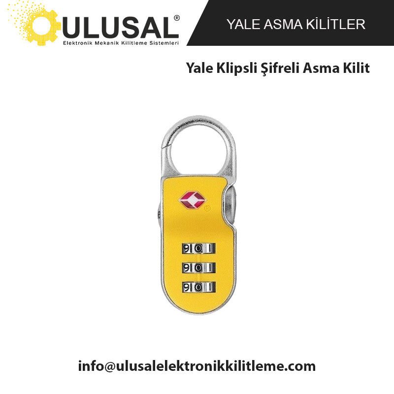 Yale Klipsli Şifreli Asma Kilit