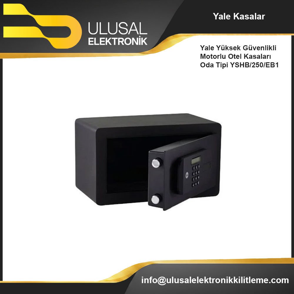 Yale Yüksek Güvenlikli Motorlu Otel Kasaları Oda Tipi YSHB/250/EB1