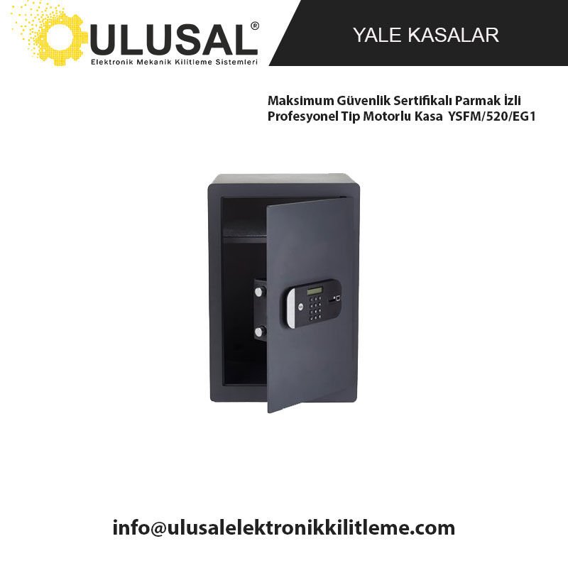 Yale Maksimum Güvenlik Sertifikalı Parmak İzli Profesyonel Tip Motorlu Kasa YSFM/520/EG1