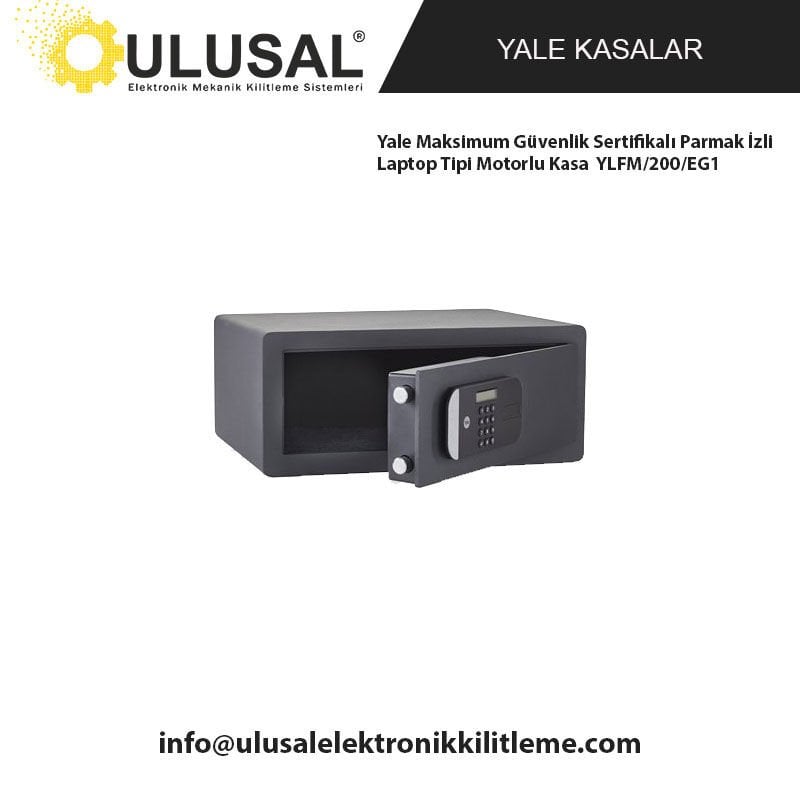 Yale Maksimum Güvenlik Sertifikalı Parmak İzli Laptop Tipi Motorlu Kasa YLFM/200/EG1