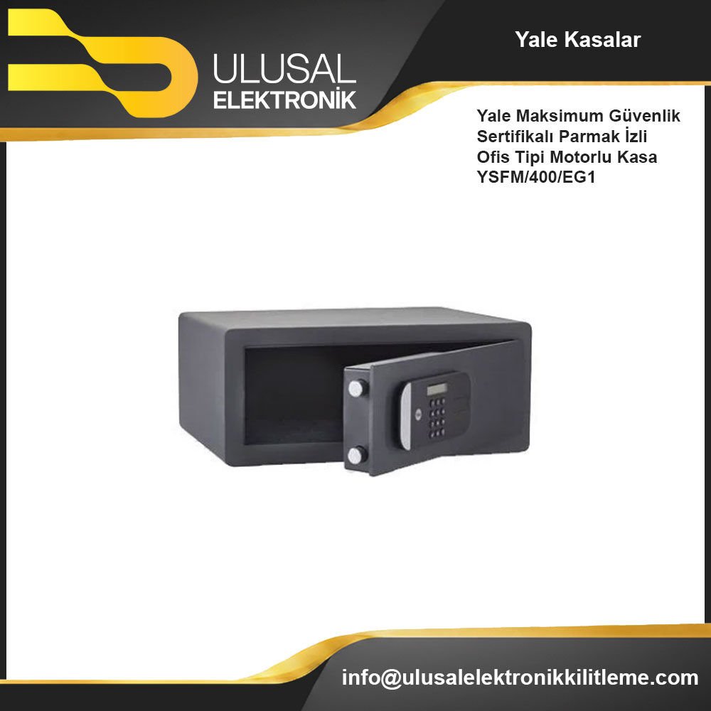 Yale Maksimum Güvenlik Sertifikalı Parmak İzli Ofis Tipi Motorlu Kasa YSFM/400/EG1