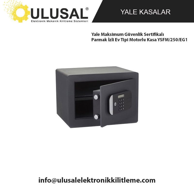 Yale Maksimum Güvenlik Sertifikalı Parmak İzli Ev Tipi Motorlu Kasa YSFM/250/EG1