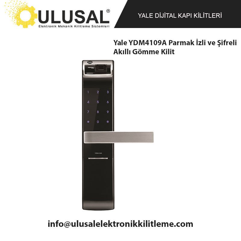 Yale YDM4109A Parmak İzli ve Şifreli Akıllı Gömme Kilit