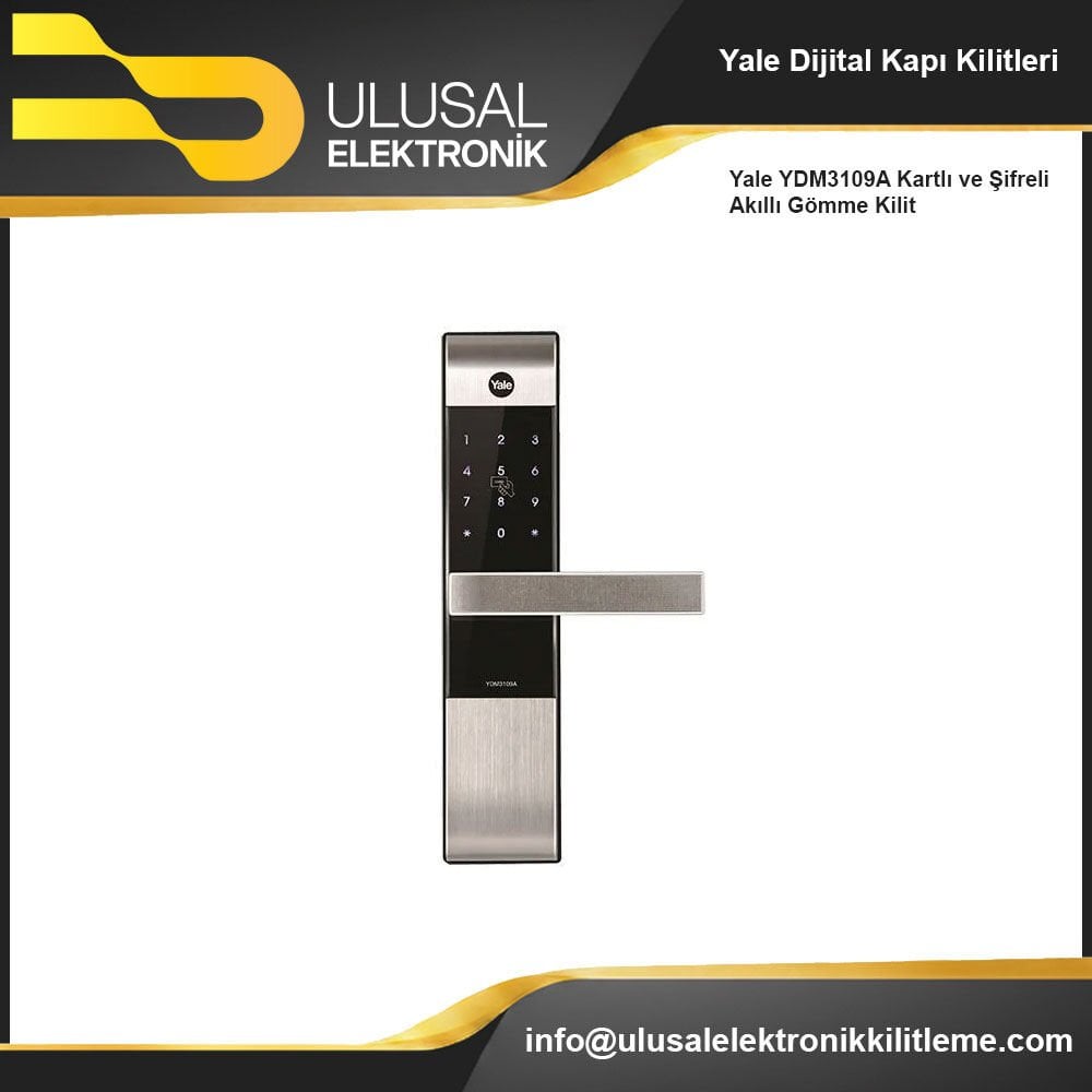 Yale YDM3109A Kartlı ve Şifreli Akıllı Gömme Kilit
