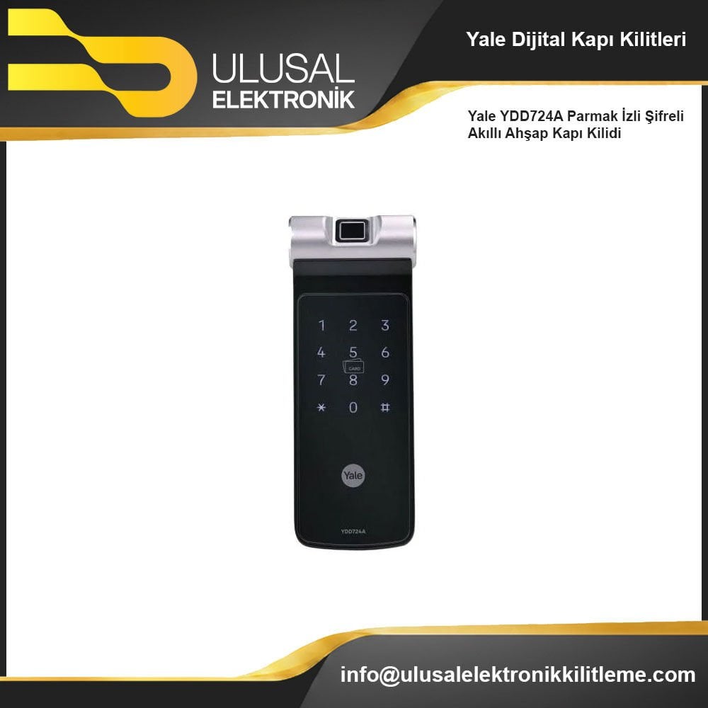 Yale YDD724A Parmak İzli Şifreli Akıllı Ahşap Kapı Kilidi