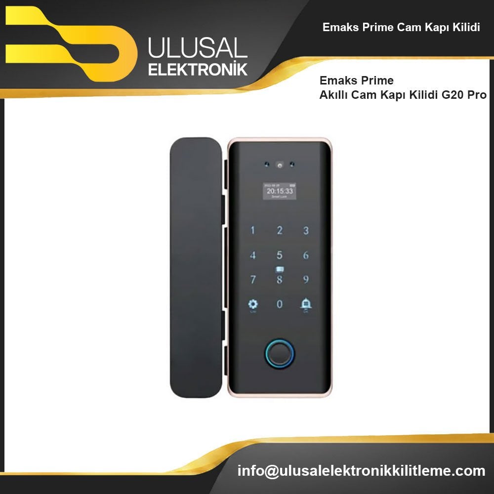 Emaks Prime Akıllı Cam Kapı Kilidi G20 Pro