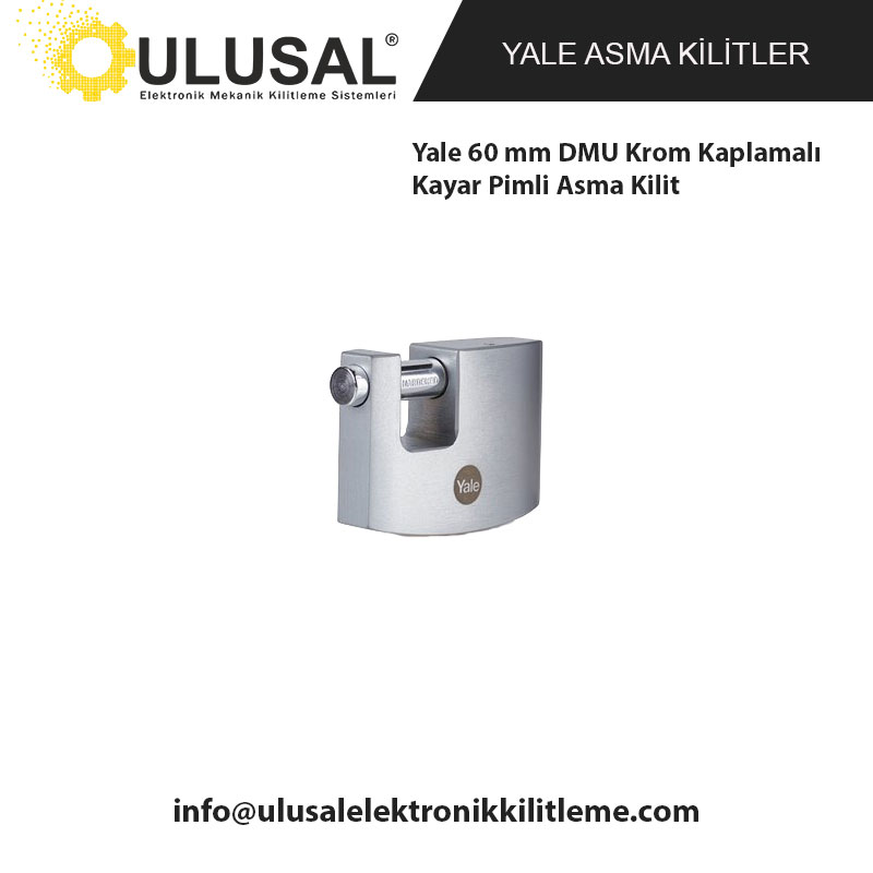 Yale 60 mm DMU Krom Kaplamalı Kayar Pimli Asma Kilit
