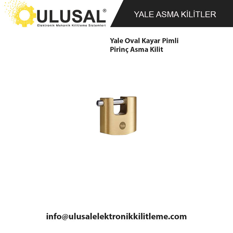 Yale Oval Kayar Pimli Pirinç Asma Kilit